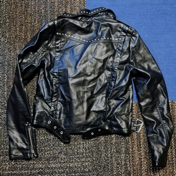 Free People Vegan Leather Studded Moto Jacket - Picture 3 of 4
